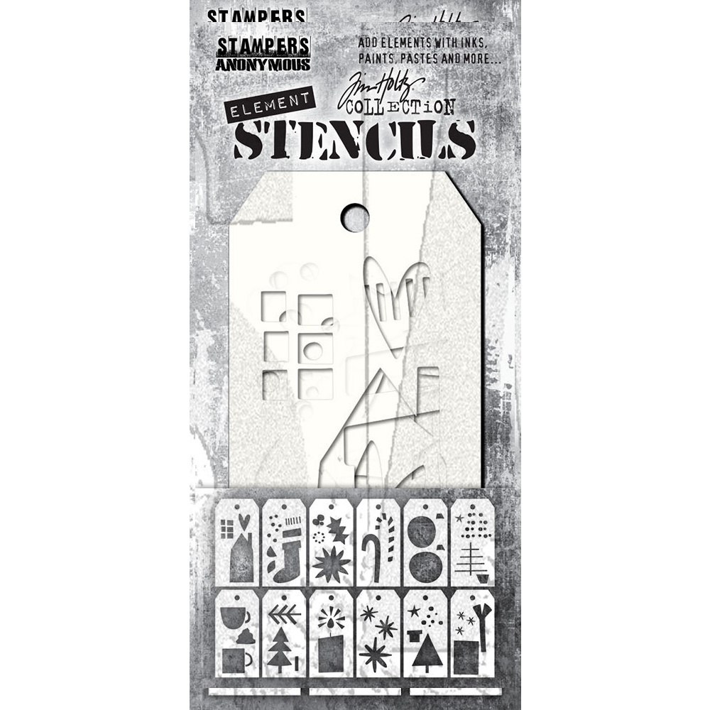 Stampers Anonymous Tim Holtz Mini Layering Stencils - Festive Art EST005